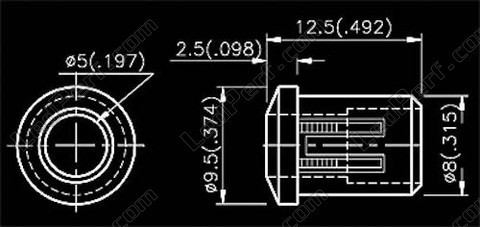 Držák LED 5mm z černého plastu