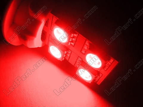 LED T10 W5W Rotation s osvětlením z boku Červený