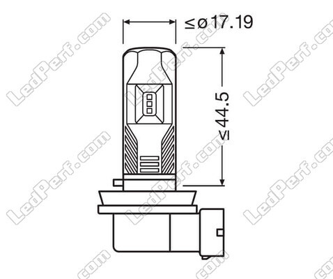 Celkové rozměry LED žárovky H11 Osram LEDriving HL Easy pro mlhovky