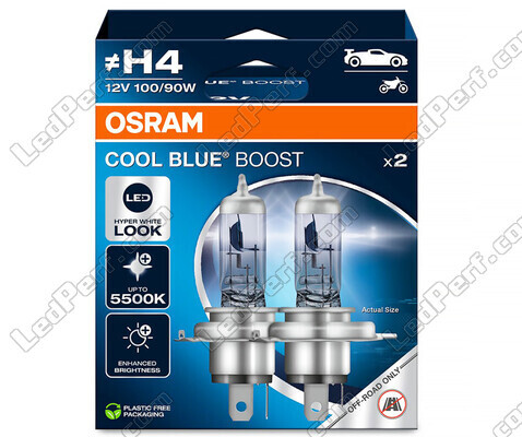 H4 žárovky Osram Cool Blue Boost 5500K efekt xenon ref: 62193CBB-2HB v balení 2 žárovek