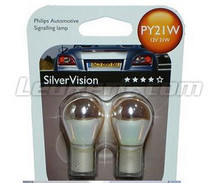 2 Žárovky Philips SilverVision Blinkry Chrom - PY21W - Patice BAU15S